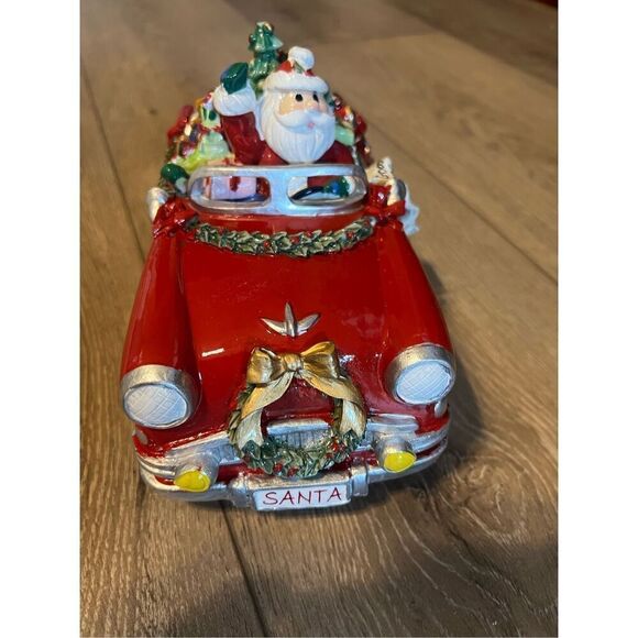 Fitz & Floyd Christmas Merry & Bright Musical Car Plays Here Comes Santa Claus - Picture 4 of 10